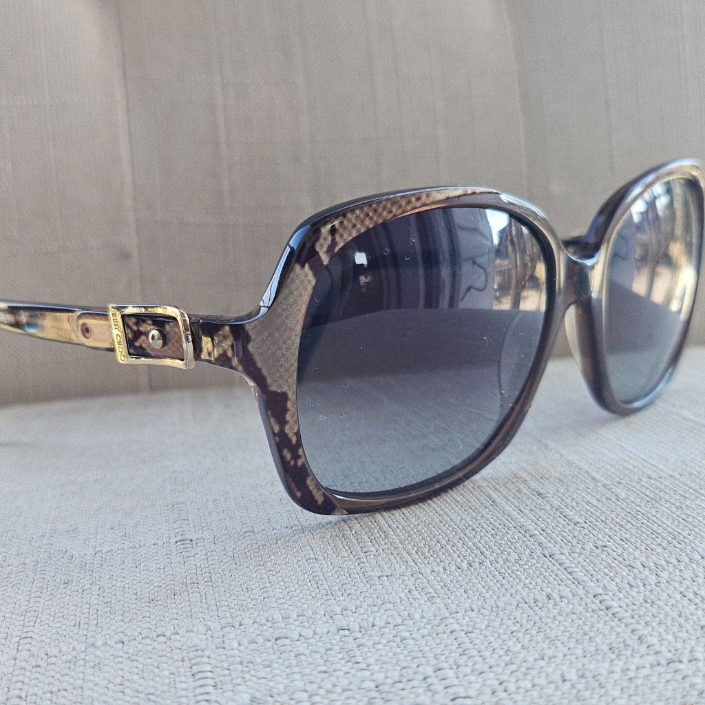 Jimmy Choo Women Snake Pattern Lela/S Sunglasses Gold Brown Eyeglasses